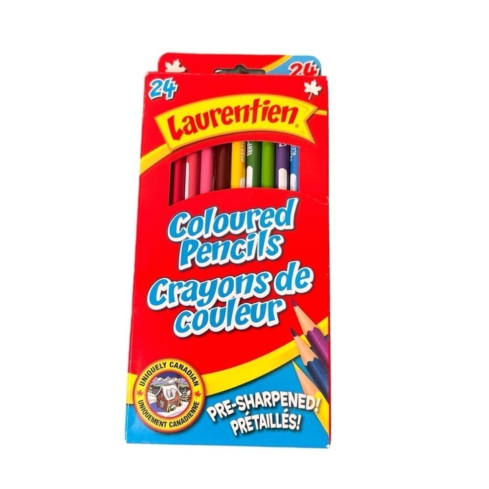 Vintage 2006 Laurentien 24 Pre-sharpened Coloured Pencils Brand New Discontinued